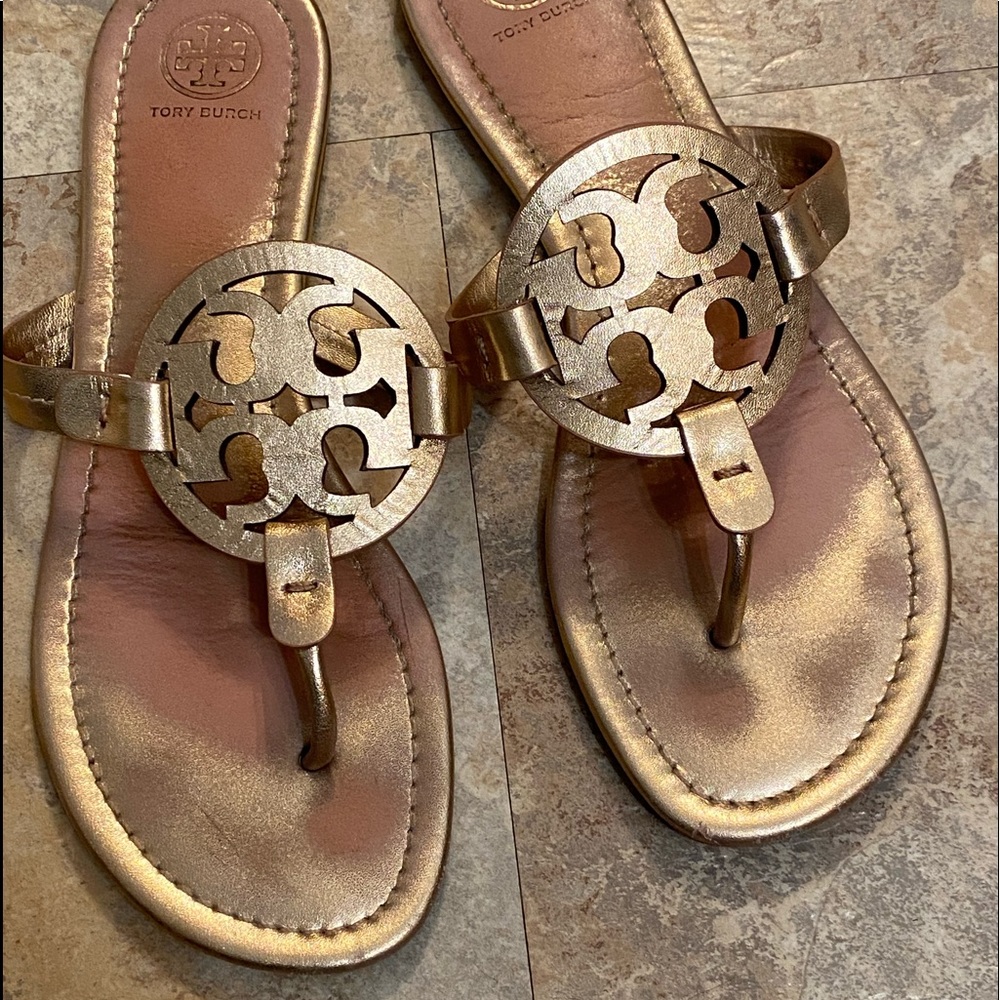 Tory Burch Miller Sandals Rose Gold